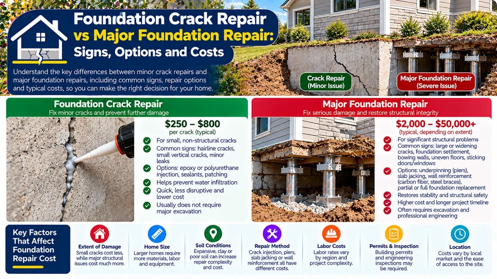 Foundation Crack Repair vs Major Foundation Repair: Signs, Options and Costs — HomeCostNest cost guide feature image