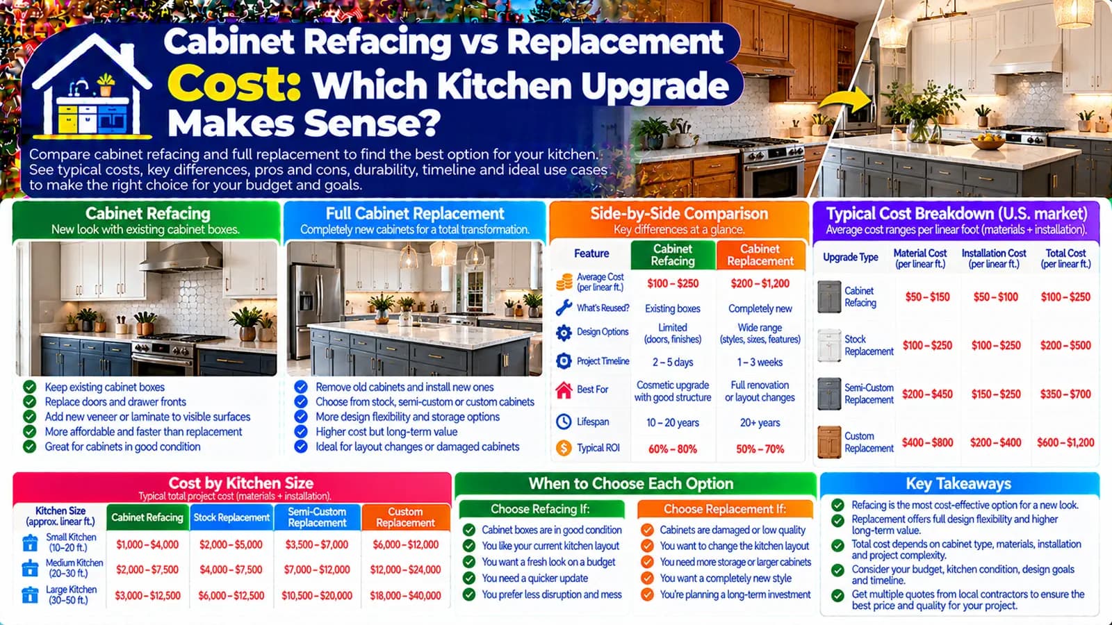 Cabinet Refacing vs Replacement Cost: Which Kitchen Upgrade Makes Sense? — HomeCostNest cost guide feature image